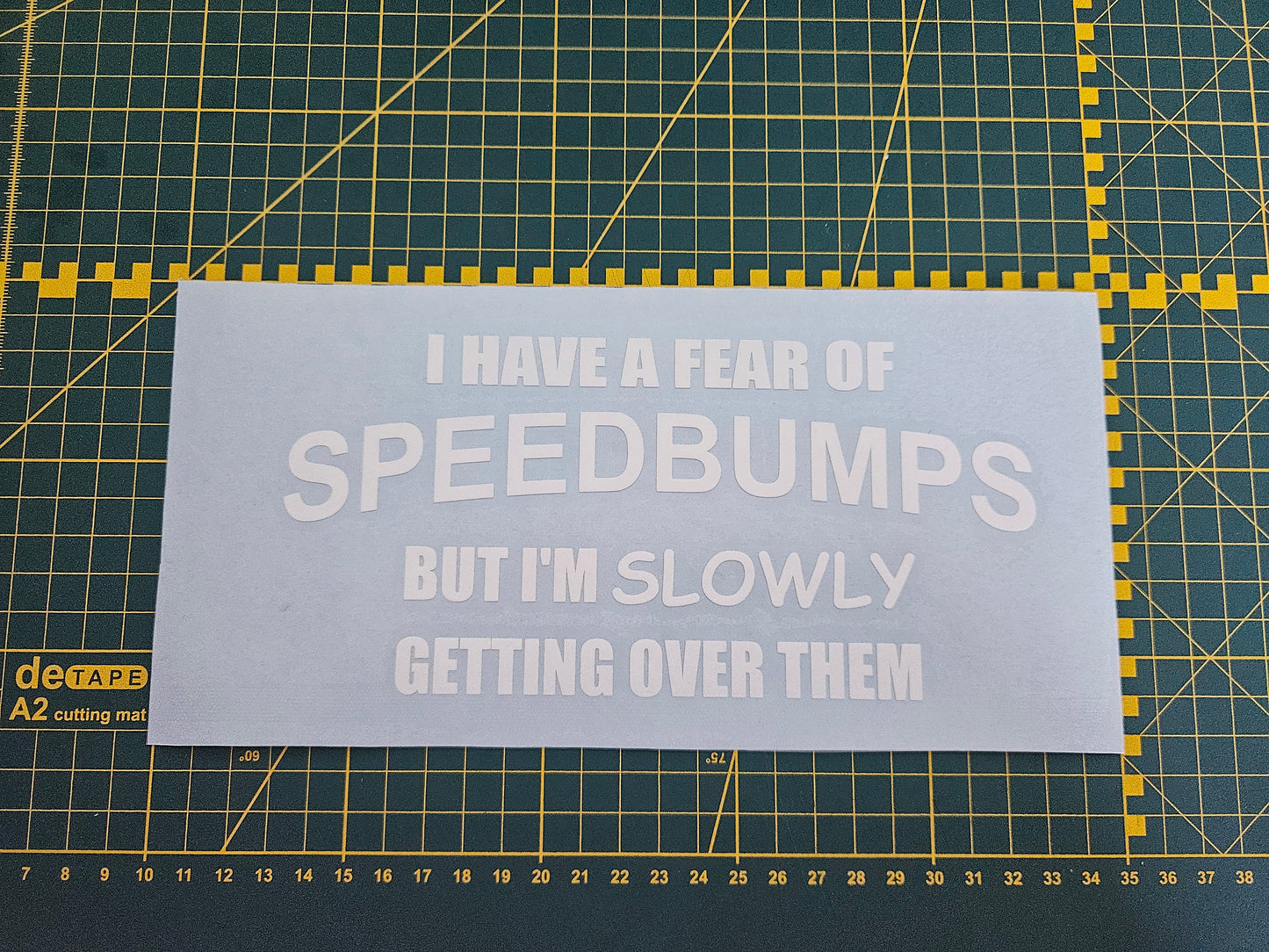 fear of speed bumps sticker