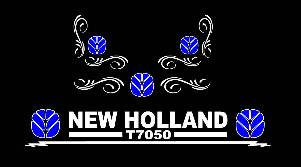 new holland T7050 stickers (banner and swirls)