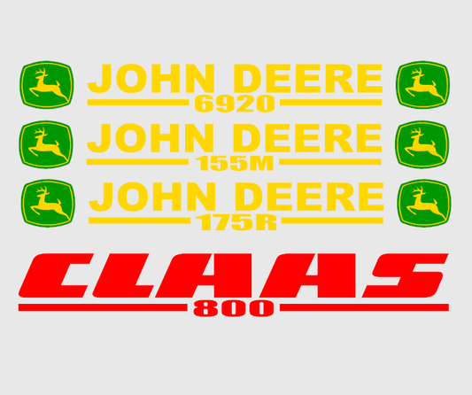 6920, 155R, 175R and claas 800 stickers