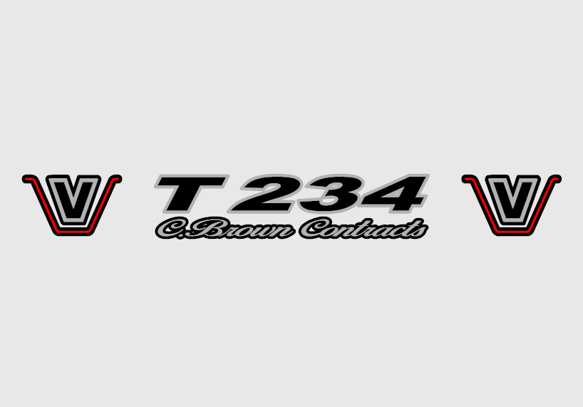T 234 sticker and swirls